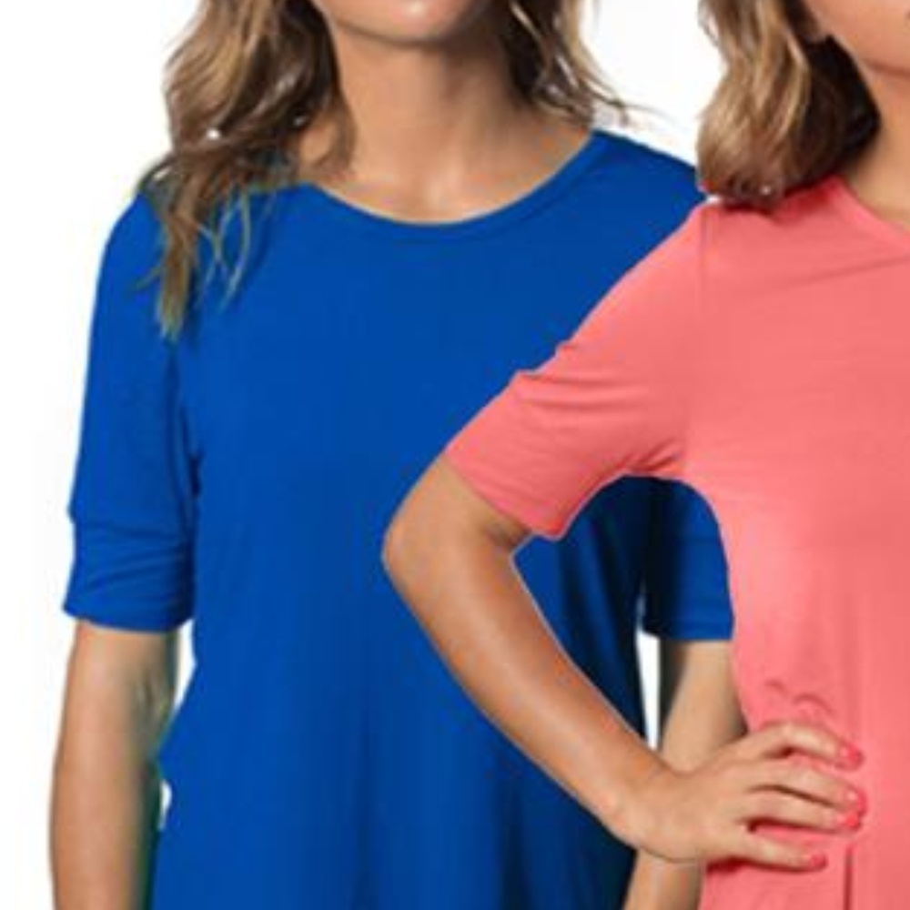 Half-Sleeves Tee w Cuffs Royal BLUE NWT B0047